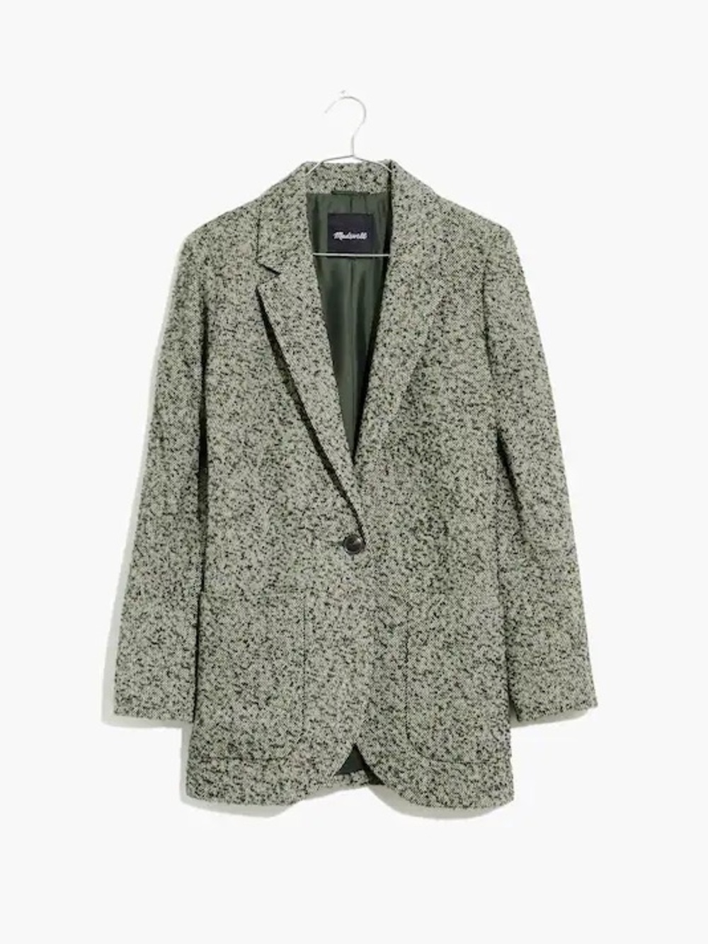 Madewell Larsen Blazer in Dark Forest Textured Twill